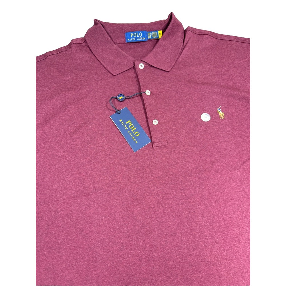 Polo Ralph Lauren Polo Shirt Mens 2XB Burgundy Maroon 100% Cotton NWT